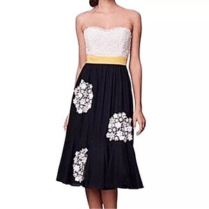 Anthropologie Floreat Dandelion Wish Strapless Midi Dress Size 6